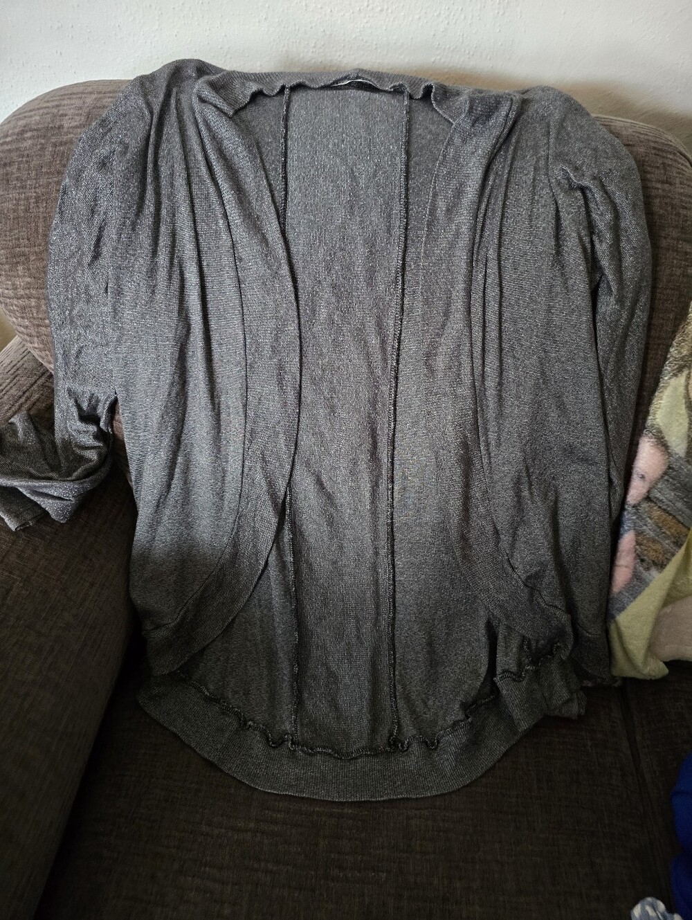 Michael Stars Sparkle Knit Open Cardigan in Charcoal